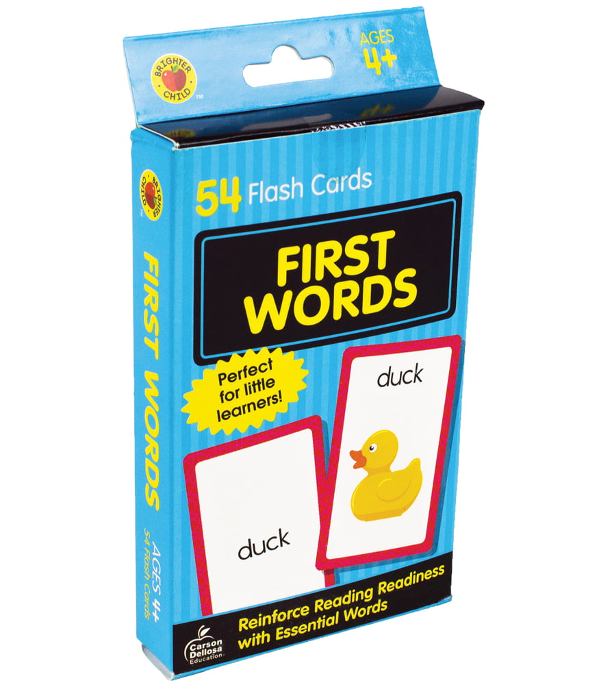 Carson Dellosa First Words Flash Cards—Double-Sided Common Words With Illust 