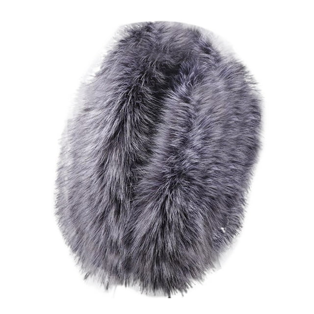 Col en Fourrure Automne et Hiver Chapeau à Rayures Châle pour Chaleur 2 Col en Fourrure pour Femmes
