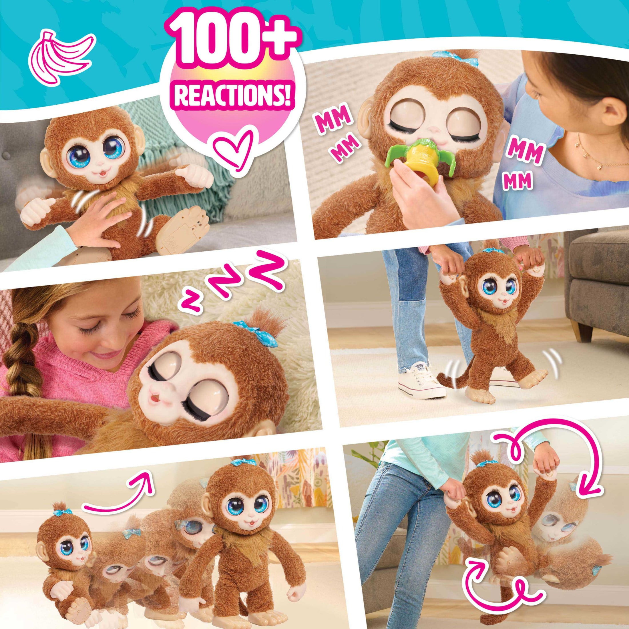 furReal Peanut the Playful Monkey Interactive Toy, 15-inch Realistic Plush