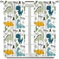 thumbnail image 2 of Kids Dinosaur Curtains for Boys Cute Cartoon Dino Toddler Room Decor Nursery Colorful Safari Funny Animal Printed Bedroom Living Room Window Drapes Panels 84Wx84L in Blackout, 2 of 7