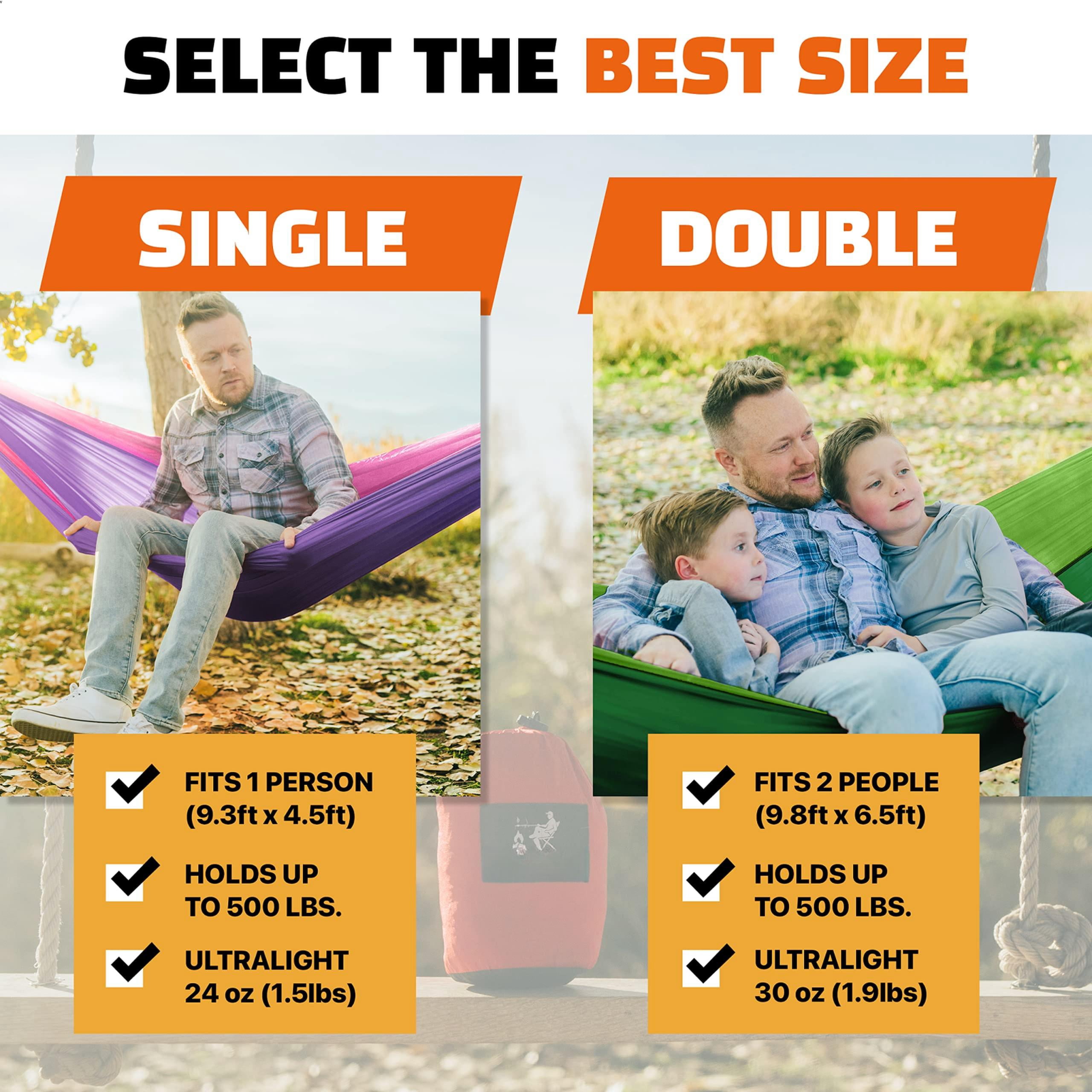 Camping Hammock For Adults & - Portable Hammocks Outside Hamacas Para Adultos Outdoor Single Double Two 2 Person Hamaca/hamacs/amacas Heavy Duty Tree Travel Hamock