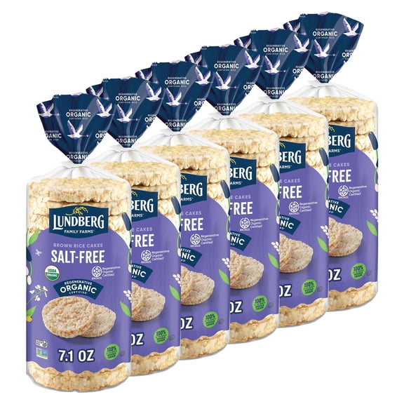 Lundberg Organic Brown Rice Cakes, Salt-Free, 6ct, 7.1 oz