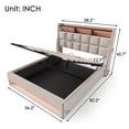 thumbnail image 4 of Spaco Upholstered Platform Bed with LED and USB Charging, Full size Bed Frame with a Hydraulic Storage System, Wooden Slats, Noise Free, Easy Assembly, Natural, 4 of 13