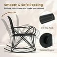 thumbnail image 6 of Gymax 3 Piece Patio Rocking Set 2 Rocking Chairs w/ Tempered Glass Side Table Black, 6 of 10