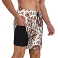 thumbnail image 2 of Kdxio Rabbit And Egg Print Men's Swim Trunks with Compression Liner 7 Inch Inseam Quick Dry Swim Shorts, 2 of 7