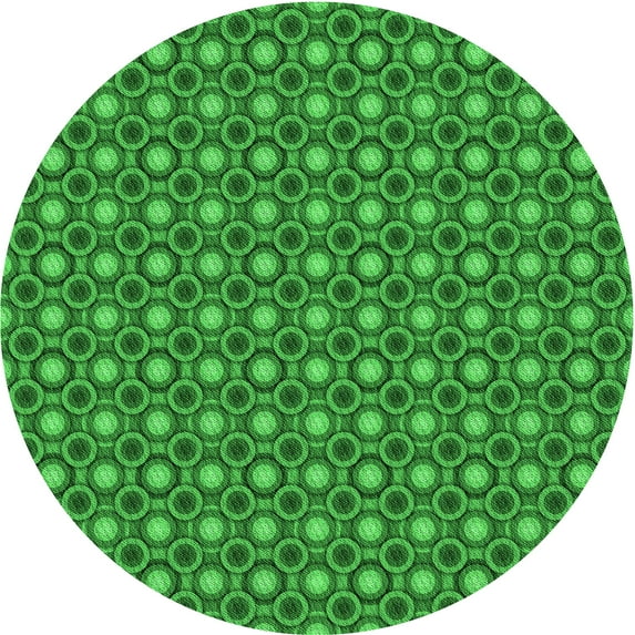Ahgly Company Indoor Round Patterned Green Area Rugs, 8' Round