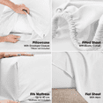 thumbnail image 5 of CH 4-Piece Queen Size Sheet Set – Soft Microfiber Bedding with 14'' Deep Pockets, Lightweight & Fade Resistant, Pearl White, 5 of 7