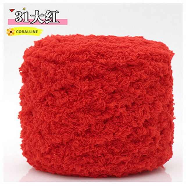 Nvzi Hilo de ganchillo, 100 g por rollo, 1 rollo, material poliéster, ideal para hacer toallas, suéteres, mantas y manualidades. Hilo duradero para proyectos de ganchillo con uso versátil, rojo.