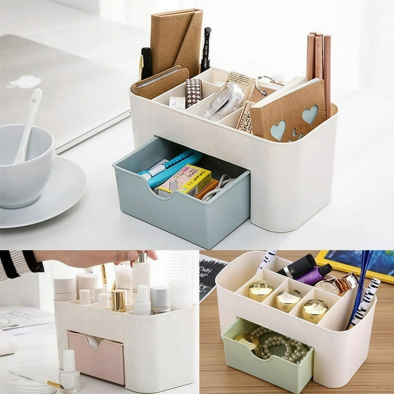 Rectangle Desktop Storage Box Women Jewellery Organizer Box Small Drawer  Storage Cabinet Cute Makeup Bin Box