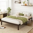 thumbnail image 4 of Costway Full Size Wooden Platform Bed Frame 14" with Rubber Wood Legs Under-bed Storage Brown, 4 of 9