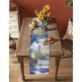 thumbnail image 5 of Blue Spring Floral Table Runner 108 Inches, Botanical Summer Flowers Farmhouse Bed Runner Dresser Scarves Tabletop for Indoor Outdoor Parties/Ceremony/Banquet, 13"x 108", 5 of 8