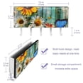 thumbnail image 3 of PhooArto Key Holder for Wall Decorative with 5 Key Hooks, Sunflower Daisy Blue Butterfly on Wooden Board Holders Wall Mount Organizer with Mail Key Rack, Self Adhesive, 3 of 7