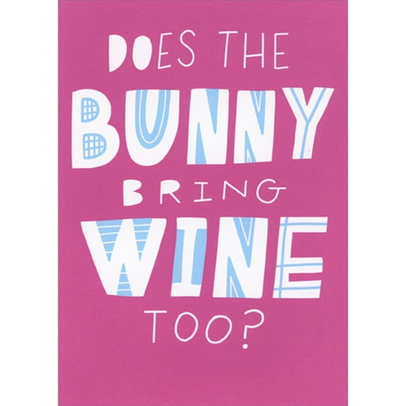 RSVP Does the Bunny Bring Wine Too Funny / Humorous Easter Card