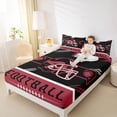 thumbnail image 4 of jejeloiu Football Sport Games Bed Sheets,Black Red King Sheets For Rugby Gamer 4pcs, 4 of 7