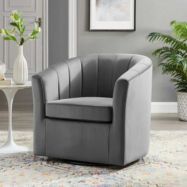 Ziaa Performance Velvet Swivel Barrel Chair Walmart