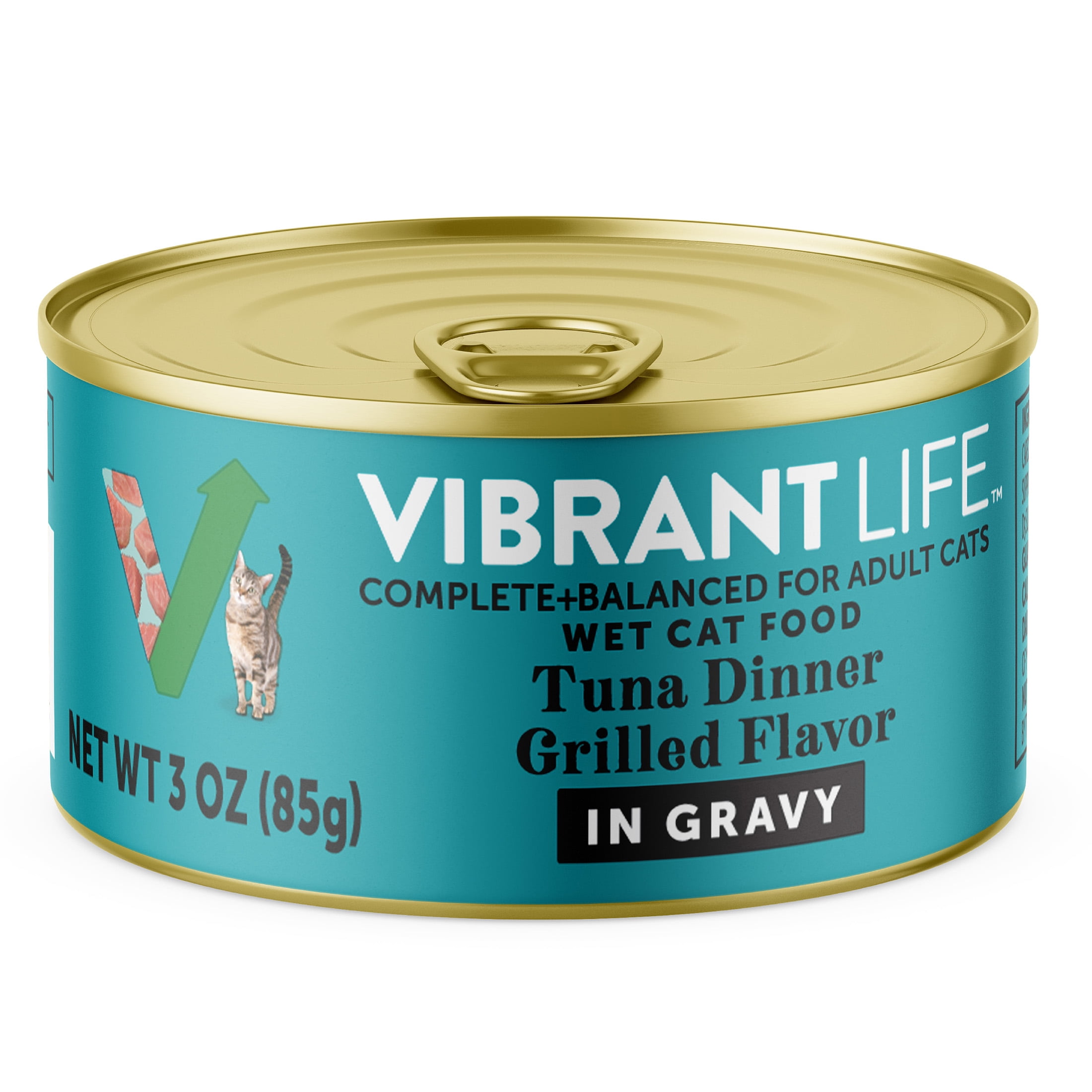 (6 pack) Vibrant Life Tuna Dinner Grilled Cuts in Gravy Wet Cat Food, 3 oz Can