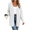 thumbnail image 2 of Women's Fall Cardigan Sweater Long Sleeve V-Neck Relaxed Fit Tops with Two Pockets, 2 of 9