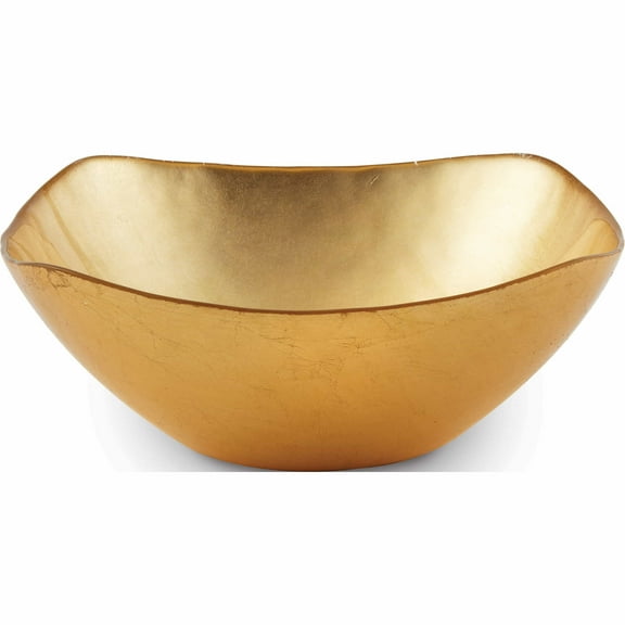 Fashion Medium Atlas Square Golden Glass Bowl (7.5 X 7.5) Made In Turkey -Jewelry By Sweet Pea