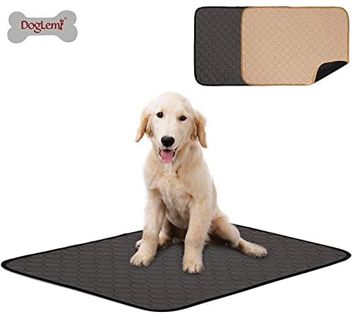 Washable Dog Training Pads Reusable Puppy Pee Pad 4-Layer Fast Absorb Washable Training Mat with Non-slip Bottom Training Mats For Dogs Washable Indoor Outdoor Car Travel 100x67CM(Grey L)