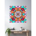 thumbnail image 2 of Colorful Flower Power Pattern Poster Wall Art, Modern Wall Decor For Living Room Bedroom, 30x30 UNFRAMED, 2 of 3
