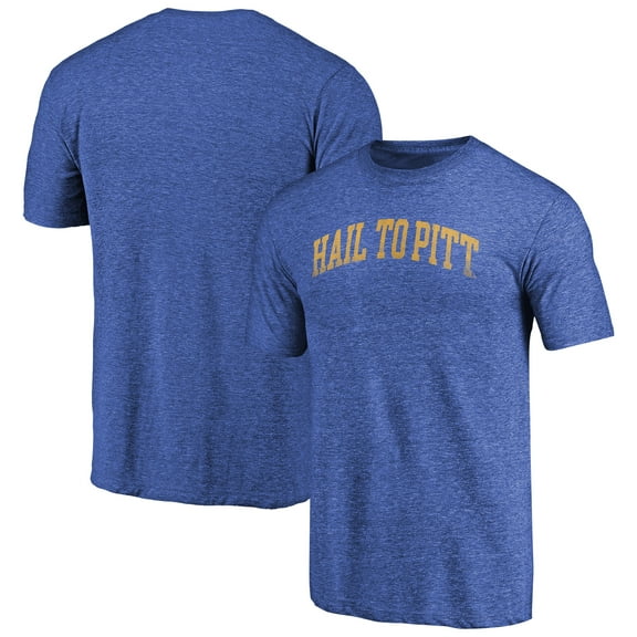 Men's Heathered Royal Pitt Panthers Arched Battle Cry Tri-Blend T-Shirt
