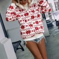 thumbnail image 3 of Mujeres abrigo de felpa con capucha impresión decoración manga larga suelta chaqueta para las mujeres otoño e invierno blanco L, 3 of 8