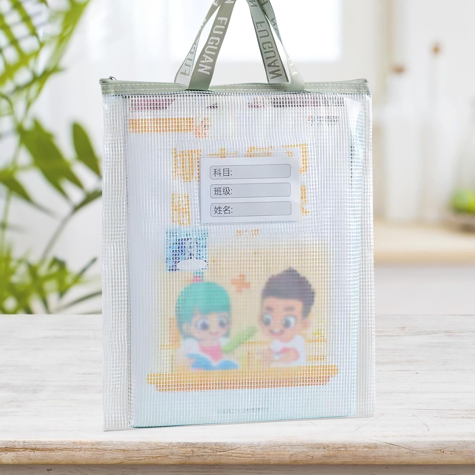 Transparent A4 Art Paper Storage Bag, Thick Document Tote, Clear