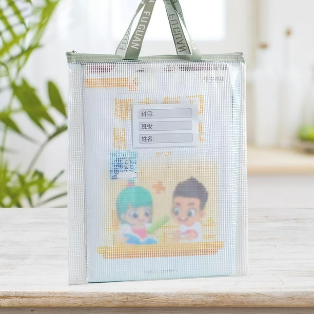 Transparent A4 Art Paper Storage Bag, Thick Document Tote, Clear