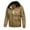 Khaki, variant on Men's Winter Jacket Cotton Cargo Jacket Sherpa Fleece Lined Thicken Warm Coat Zip Up Bomber Work Jackets Outwear