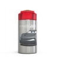Zak Designs 15.5 oz Kids Water Bottle Stainless Steel with Push-Button Spout and Locking Cover, Cars Lightning McQueen