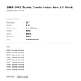 thumbnail image 4 of 1993-2002 Toyota Corolla Sedan New 14" Black Replacement Wheel Rim, 4 of 4