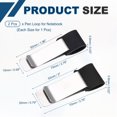 thumbnail image 2 of Uxcell 2Pcs Asas para bolígrafo para cuadernos, soporte de lápiz de cuero retro de latón, clip para bolígrafo para cuadernos, carpetas, oficina, viajeros, diarios, planificadores, negro/plata, 2 of 6