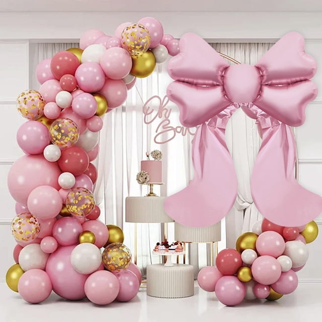 Lazo de globo grande de papel de aluminio | Decoración de aluminio duradera | Para decoración de pared de fiestas y bodas | Fondo para celebraciones de cumpleaños y días festivos