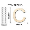 thumbnail image 2 of Unfinished Wood Arial Letter C Shape - Craft - up to 46" DIY 16" / 1", 2 of 3