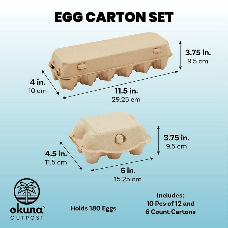 Stock Your Home One Dozen Egg Cartons (15 Pack) Egg Cartons with Display Window for Viewing Eggs - Egg Cartons Holds Up to 180 Eggs, 30 Labels