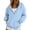 Blue, variant on Loose Fit Half Zip Pullover Hoodie for Women, Long Sleeve Sweatshirt with Front Pocket, Cozy Casual Fall Winter Tops