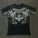thumbnail image 1 of Camiseta gótica de Hip Hop para hombre, camisa con estampado de calavera cruzada, cuello redondo, holgada, manga corta, ropa de calle con gráfico de moda, Y2K, 1 of 4