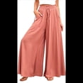 thumbnail image 1 of Pantalones Casuales para Mujer, con Cintura Elástica y Pierna , con Bolsillos. Naranja Rojo S, 1 of 10