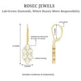 thumbnail image 4 of Rosec Jewels - Lab Grown Diamond Cluster Drop Earrings Lever Back - EF-VS Quality Diamond Earrings for Anniversary, 18K Yellow Gold, 4 of 7