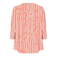 thumbnail image 4 of Yuanlook Womens Casual Tops,3/4 Length Sleeve Tunic Shirt Round Neck Side Basic Tees Wearring - Orange - M, 4 of 5