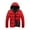 Red, variant on Women's Fall Winter Color Block Puffer Jacket - Lightweight Waterproof Hooded Quilted Down Coat, Warm Windproof Outdoor Hiking Ski Outerwear