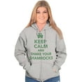 thumbnail image 4 of Keep Calm Shake Shamrocks St Paddys Zip Up Hoodie Men's Women's Brisco Brands L, 4 of 6