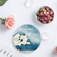 thumbnail image 4 of FMSHPON Oil Painting Style Blue Truck and White Flower Set of 8 Round Coaster for Drinks, Absorbent Ceramic Stone Coasters Cup Mat with Cork Base for Home Kitchen Room Coffee Table Bar Decor, 4 of 6