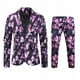 thumbnail image 4 of Traje navideño para hombre de 2 piezas, corte entallado, estampado de muñeco de nieve navideño, para fiesta, disfraz de un solo botón, ropa informal de moda para hombre, 4 of 4