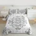 thumbnail image 2 of jejeloiu Vintage Victorian Pattern Bedding Comforter Set,Retro Damask Flower Twin Comforter Sets,White Gray Bedding Set For Girls Kids,Microfiber Bedroom Decor Reversible,2 Pieces, 2 of 8