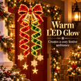 thumbnail image 4 of Diceymbol 9.84 in Bow and Bells Christmas Magic Spiral Hanging LED Light Collection, Warm LED Glow Vertical Holiday Decor for Porch Doorway Window Covered Patio, 4 of 10