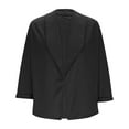 thumbnail image 4 of Otntypg 3/4 Sleeve Cropped Blazers for Women Fall Lightweight Casual Open Front Cardigan Jacket Loose Fit Casual Work Office Suit Blazer Jackets Black L, 4 of 9