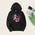 thumbnail image 2 of Sweatshirt Hoodies For Women Long Sleeve Crew Neck Winter Fall Loose Solid Breast Cancer Prevention Printing Hoodie Sweater Casual Tops, 2 of 3