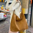 thumbnail image 6 of Women Fashion Suede Zipper Shoulder Bag Solid Color Handbag Purse Black, 6 of 6