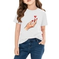 thumbnail image 3 of Blusas y camisas de manga corta con cuello redondo para niños y niñas, camisetas gráficas de manga corta, blusas con estampados bonitos para la temporada escolar., 3 of 8